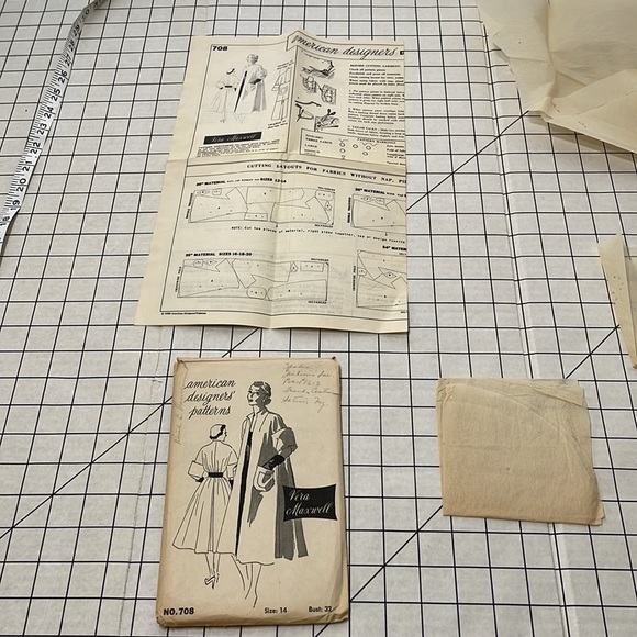 Vintage American Designers, Vera Maxwell, sewing pattern 708, bust 32, ca 1950s - Picture 4 of 5